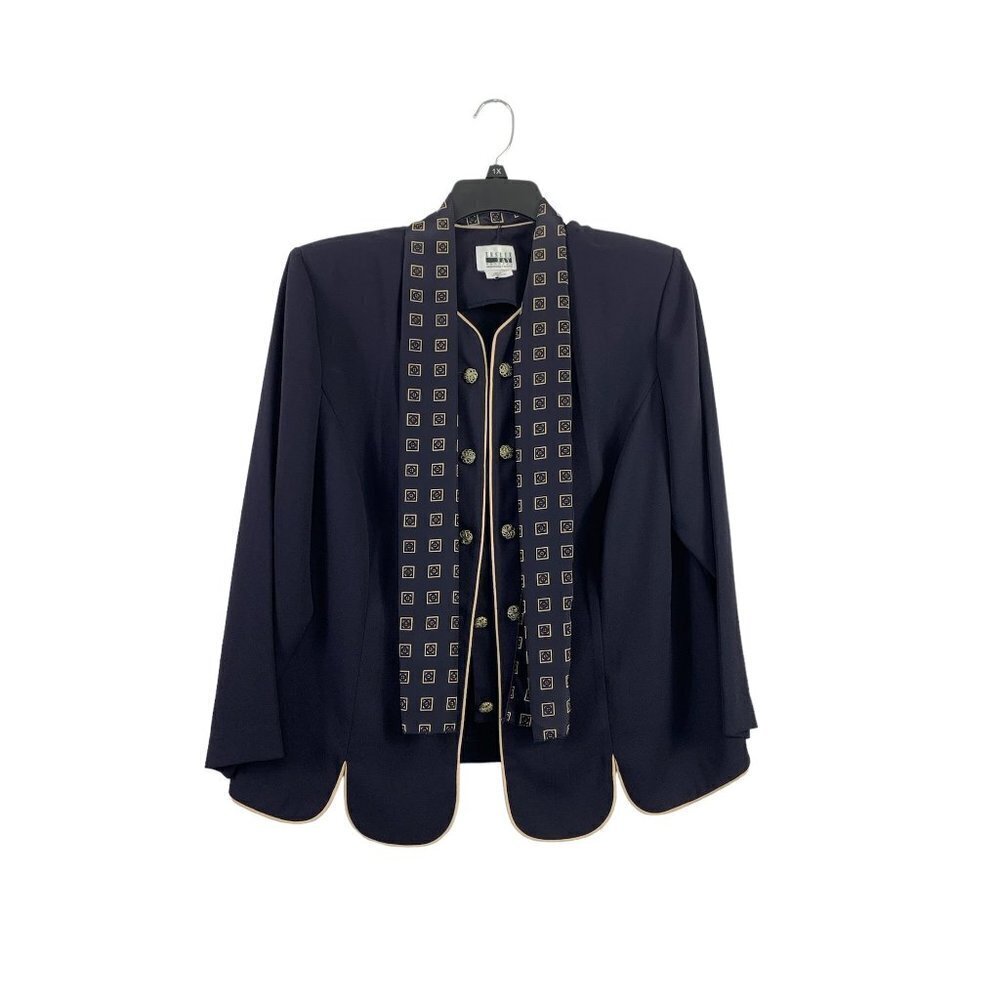 Leslie Fay Women's Casual Navy Blouse